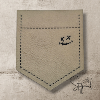 BIG Taschen-Label - " Smilie " -  Höhe ca. 8 cm - Kunstleder ++ Farbauswahl ++
